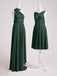New Design Dark Green Convertible Lace Up Back Wedding Guest Dress Bridesmaid Dresses, WGM014