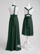 New Design Dark Green Convertible Lace Up Back Wedding Guest Dress Bridesmaid Dresses, WGM014