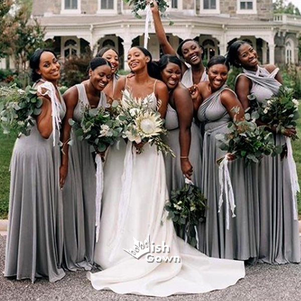 party grey dress DIY Jersey Convertible A-line Long Charming Wedding Bridesm – Wish Gown Size:L5 size short designer party Jovani Prom Dresses San Wrangler Checotah Shirts
