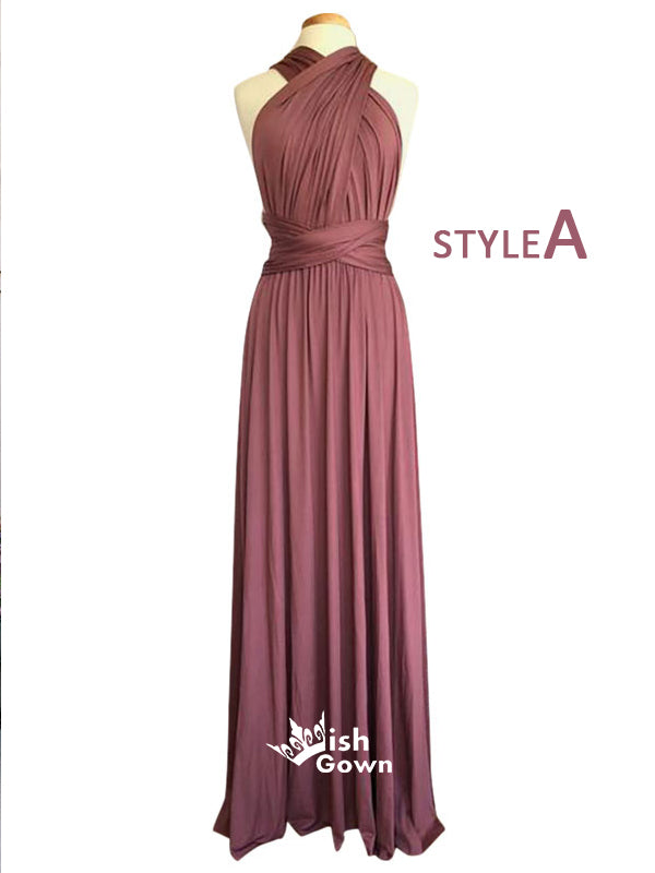Dusty Rose Different Styles Jersey A-line Long Wedding Guest Bridesmai Wish Gown Dusty Rose Different Styles Jersey A-line Long Wedding Guest Bridesmai Wish Gown