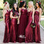 Multiple Types Sparkly Burgundy Sequin Long Bridesmaid Dresses Prom Dresses, WGM057