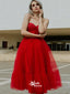 Princess Spaghetti Strap Tulle Knee Length Homecoming Dresses, WGP006