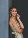 Sexy Gold Sequin Mermaid Shinning Spaghetti Straps Backless Prom Dress, WG1011
