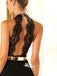 Chic Black Patchwork Lace Backless Cut Out Party Prom Mini Homecoming Dress, WGP015