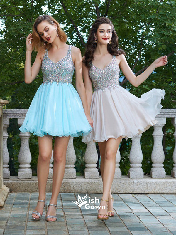 short princess dresses for adults Blue A-line Princess Dress,Blue Long Sleeves Homecoming Dress,Blue Fai Simplepromdress