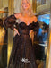 Gorgeous Black Lace Sequins Lantern Sleeves A-line Evening Gowns Prom Dresses , WGP130