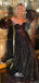 Gorgeous Black Lace Sequins Lantern Sleeves A-line Evening Gowns Prom Dresses , WGP130