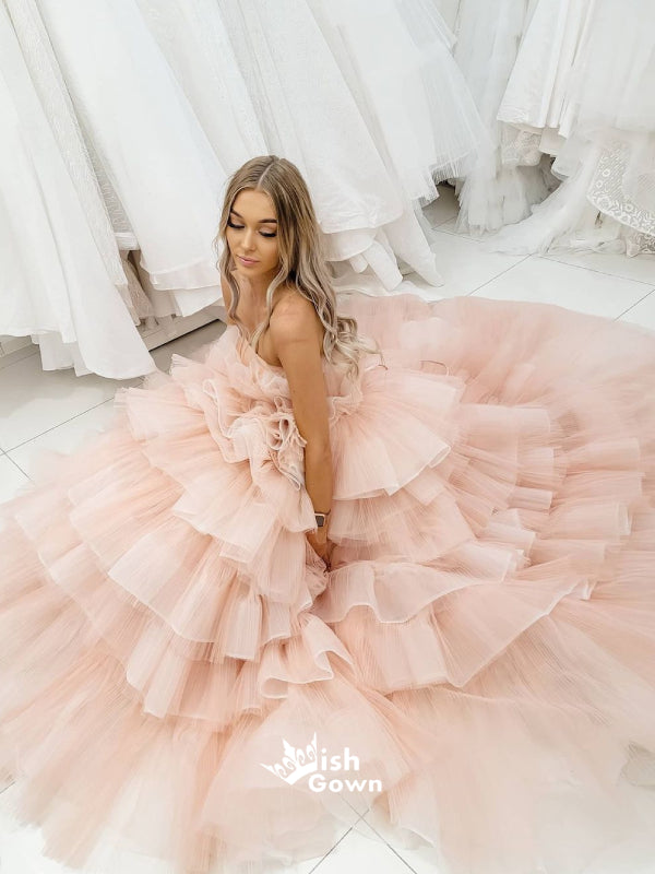 Pink Princess Thousand-layer Strapless Puffy Tulle Ball Gowns Prom Dre Wish Gown Pink Princess Thousand-layer Strapless Puffy Tulle Ball Gowns Prom Dre Wish Gown