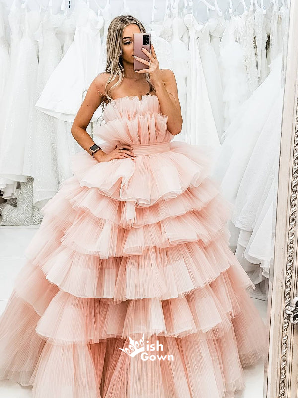 Pink Princess Thousand-layer Strapless Puffy Tulle Ball Gowns Prom Dre Wish Gown Pink Princess Thousand-layer Strapless Puffy Tulle Ball Gowns Prom Dre Wish Gown