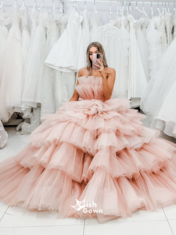 Pink Princess Thousand-layer Strapless Puffy Tulle Ball Gowns Prom Dre Wish Gown Pink Princess Thousand-layer Strapless Puffy Tulle Ball Gowns Prom Dre Wish Gown