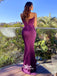 Purple Sweetheart Pleats Spaghetti Straps Mermaid Slits Evening Gowns Prom Dresses , WGP146