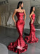 Spaghetti Straps Burgundy Sequins Mermaid Sexy Evening Gowns Prom Dresses, WGP179