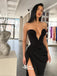 Chic Black V-neck Sweetheart High Slits Mermaid Evening Gowns Prom Dresses, WGP185