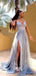 Spaghetti Straps Stars Tulle A-line Slits Backless Evening Gowns Prom Dresses, WGP232