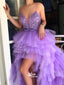 Shinny Rhinestones Beads Spaghetti Straps Thousand Layers Tulle Slits Evening Gowns Prom Dresses, WGP235