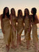 Spaghetti Straps Mermaid Sleeveless Tea-length Bridesmaid Dresses, WGT001