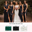 Black Mismatched Soft Satin Backless Sits Long Sheath Bridesmaid Dress, WGM034