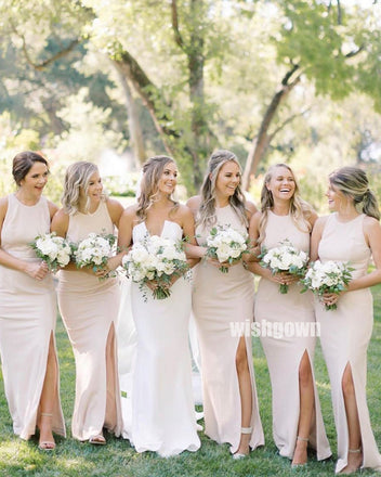 Purple Tulle Convertiable Mismatched Long Wedding Party Dresses