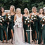 Elegant Dark Green Spaghetti Strap Bridesmaid Dresses, YPS152
