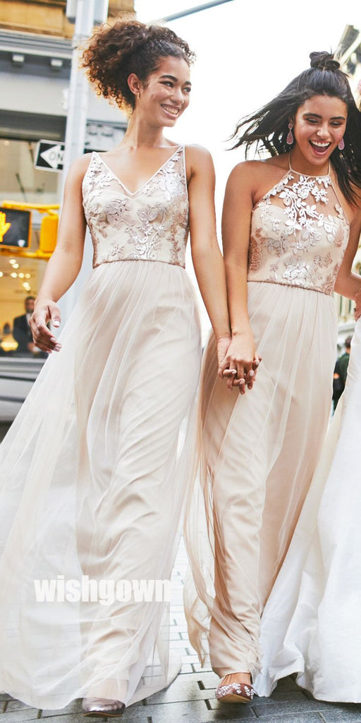 Charming A-line Formal Long Bridesmaid Dresses YPS103