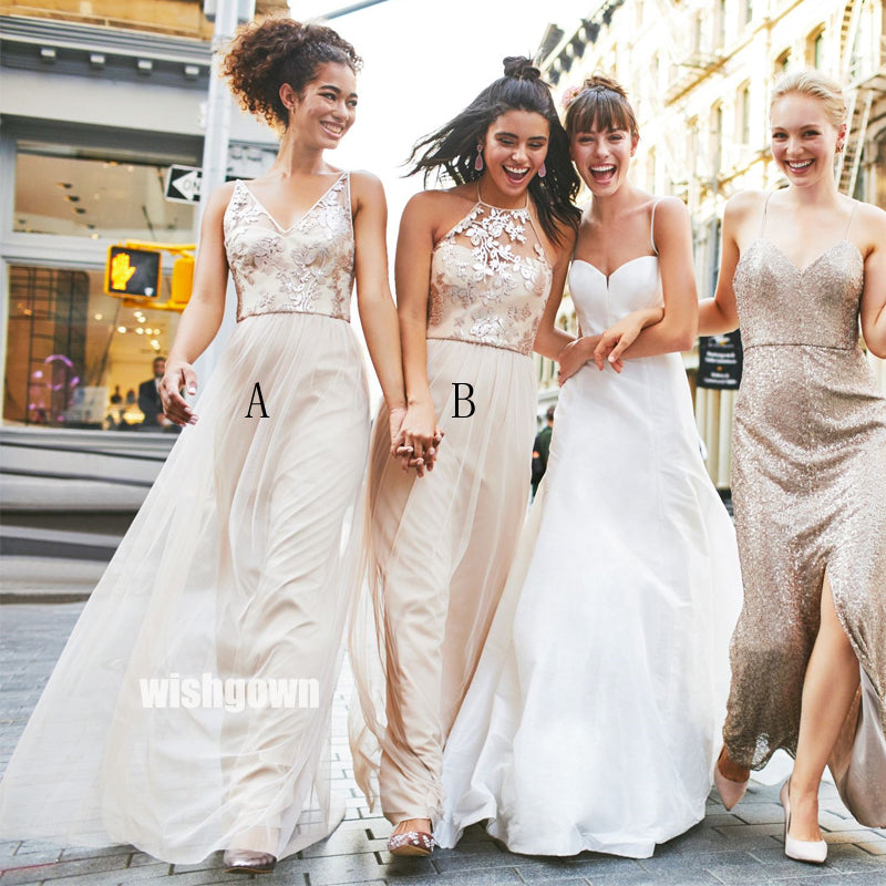 Charming A-line Formal Long Bridesmaid Dresses YPS103