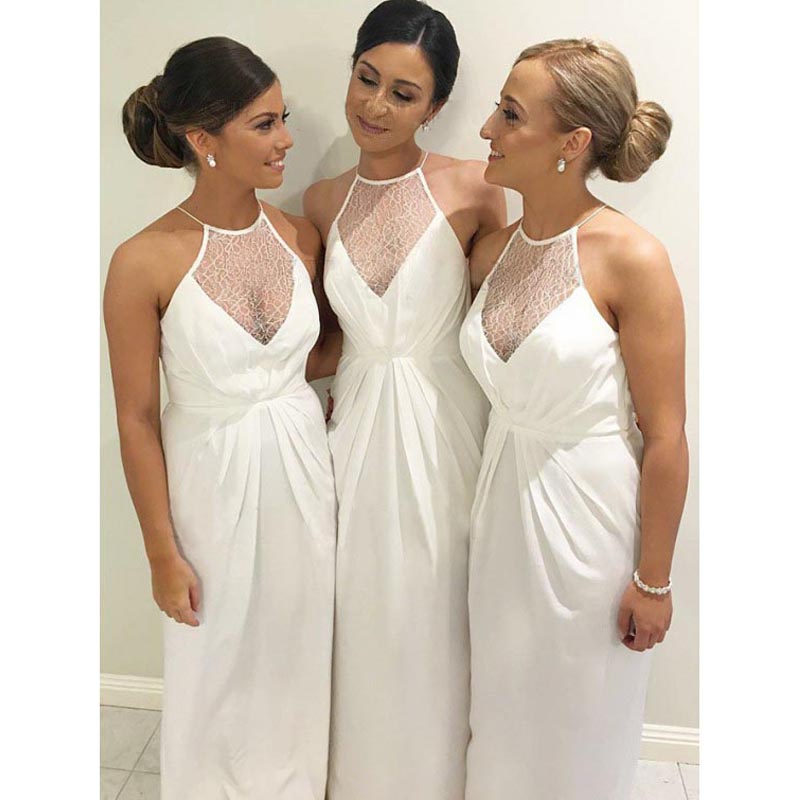 Elegant Unique Simple Cheap Long Wedding Bridesmaid Dresses, WG345 - Wish Gown