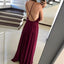 Chiffon Open Back Floor-Length A Line Formal Cheap Sexy Bridesmaid Dresses, WG52 - Wish Gown