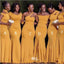 Mismatched Simple Yellow Mermaid Long Bridesmaid Dresses Online, WGM152