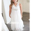 Pretty White Sleeveless Lace Wedding Flower Girl Dresses, FGD012