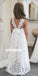 Pretty White Sleeveless Lace Wedding Flower Girl Dresses, FGD012