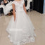 Elegant White  Cap Sleeve Tulle Long Wedding Flower Girl Dresses, FGD014