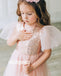 Cute A-line Sequin Blush Pink  Tulle  Wedding Flower Girl Dresses, FGD016