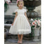 Cute A-line Lace Short Sleeve Tulle Wedding Flower Girl Dresses, FGD017