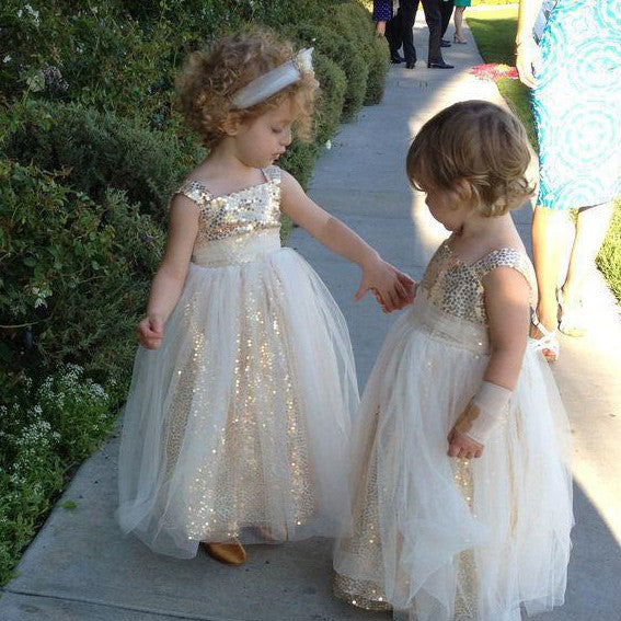 Sequin Tulle Flower Girl Dresses For Wedding Party WT111 Wish Gown Sequin Tulle Flower Girl Dresses For Wedding Party WT111 Wish Gown