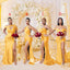 Mismatched Marigold Mermaid Side Slit Cheap Long Bridesmaid Dresses Online, WGM137