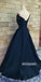 Simple Navy-blue Off Shoulder Long Prom Dresses PG1197