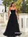 Charming Sweetheart Black Tulle Long Prom Dresses PG1223