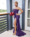 Mismatched Plum Mermaid Side Slit Cheap Long Bridesmaid Dresses Online, WGM135
