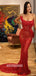 Red Mermaid Sexy Beaded Long Prom Dresses PG1161