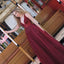 A Line V Neck Beaded Top Tulle Long Prom Bridesmaid Dresses, SG124