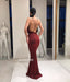 Sexy Mermaid Deep V Neck Open Back Simple Long Prom Dresses, MD1132