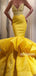 Yellow Lace Mermaid Sweetheart Long Prom Dresses PG1130