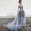Charming Sparkle Affordable Tulle Beading Evening Long Prom Dresses, WG1094 - Wish Gown
