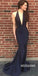 Cheap Simple Elegant Deep V Neck Mermaid Sexy Long Prom Dress, WG1132
