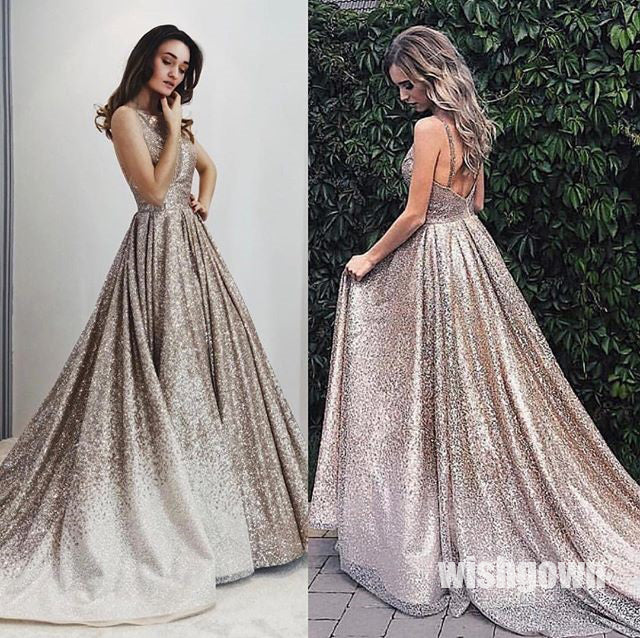Most Popular Sparkle A Line Pretty Long Prom Dresses, MD1139