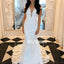 V-back Mermaid Cap Sleeve Lace  Long Wedding Dresses YH1131
