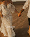 Elegant V-neck  Spaghetti Strap Lace Long Wedding Dresses WDH006