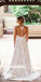 Pretty Open Back Spaghetti Strap Lace Bridal Dresses WDH025