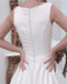 Simple White Sleeveless Long Wedding Dress WDH056