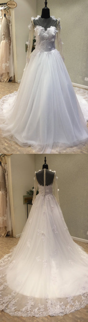 Long Sleeves Online Inexpensive Long Brides Wedding Dresses, WG1220